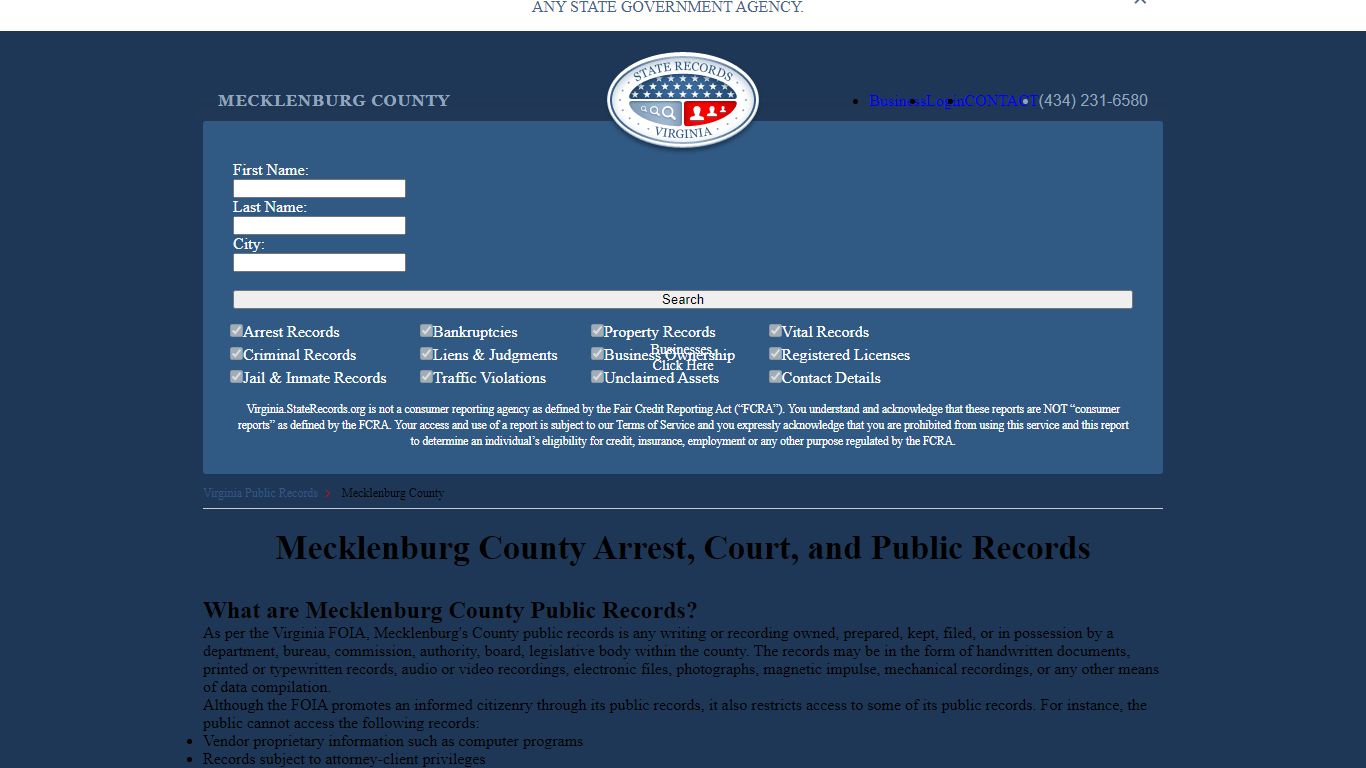 Mecklenburg County Arrest, Court, and Public Records